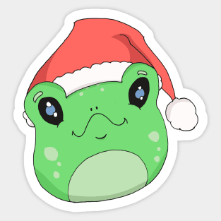 Kawaii Frog Christmas Sticker